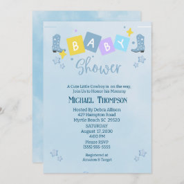 かわいい男の子カウボーイ赤ちゃんシャワー招待状 招待状