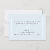 かわいい男の子サンキューブルーグリッター写真誕生 案内状 (裏面)