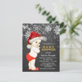 かわいい男の子サンタベビースノーフレーク赤ちゃんシャワー 招待状 (スタンド正面)