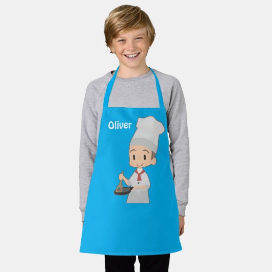 かわいい男の子シェフ エプロン (着用した状態)
