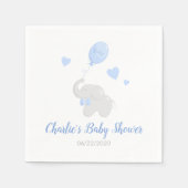 かわいい男の子シャワーエレファントバルーンペーパーナプキン スタンダードカクテルナプキン (正面)