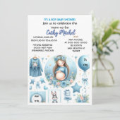 かわいい男の子シャワーブルーパーティー 招待状 (スタンド正面)