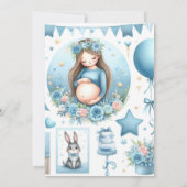 かわいい男の子シャワーブルーパーティー 招待状 (裏面)