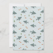 かわいい男の子シャーク赤ちゃんシャワーありがとう サンキューカード (裏面)