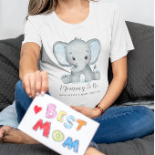 かわいい男の子ゾウのママ赤ちゃんシャワー Tシャツ
