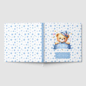 かわいい男の子テディベアの赤ちゃんシャワーのゲストブック ゲストブック (全面)