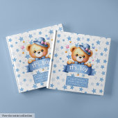 かわいい男の子テディベアの赤ちゃんシャワーのゲストブック ゲストブック