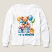 かわいい男の子テディベア誕生日パーティー (デザイン正面)