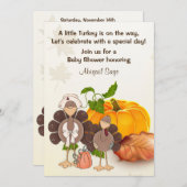 かわいい男の子トルコ感謝祭ベビーシャワー招待状 招待状 (正面/裏面)