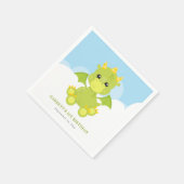 かわいい男の子ドラゴン1歳の誕生日 スタンダードカクテルナプキン (角)