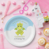 かわいい男の子ドラゴン1歳の誕生日 ペーパープレート (パーティー)