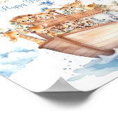 かわいい男の子ノアのアークベビーシャワーベビー靴下狩り ポスター (角)