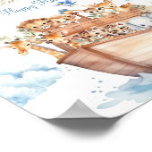 かわいい男の子ノアのアークベビーシャワーベビー靴下狩り ポスター (角)