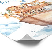 かわいい男の子ノアの箱舟の赤ちゃんシャワーがベビー ポスター (角)