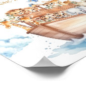 かわいい男の子ノアの箱舟の赤ちゃんシャワー好意サイン ポスター (角)