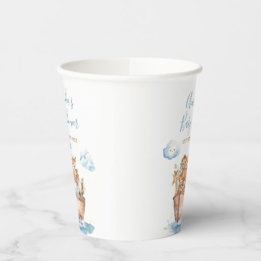 かわいい男の子ノアの箱舟の赤ちゃんシャワー 紙コップ (左)