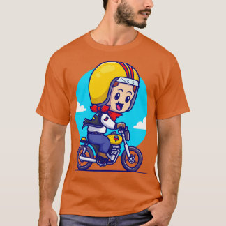 かわいい男の子バイクの漫画 Tシャツ