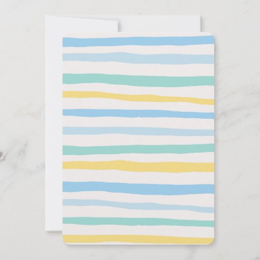 かわいい男の子バニー1歳の誕生日 招待状 (裏面)