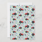 かわいい男の子ファーム動物&レッドトラクター1st誕生日 招待状 (裏面)