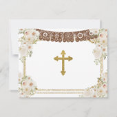 かわいい男の子ブラウンメキシコのバプテスマ&誕生日 サンキューカード (裏面)