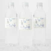 かわいい男の子ブルーパーティー子犬任意の年齢誕生日 ペットボトルラベル (ボトル)