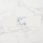 かわいい男の子ブルーパーティー子犬任意の年齢誕生日 ペットボトルラベル (シングルラベル)