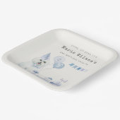 かわいい男の子ブルーパーティー子犬任意の年齢誕生日 ペーパープレート (傾斜あり)