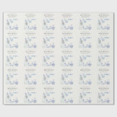 かわいい男の子ブルーパーティー子犬任意の年齢誕生日 ラッピングペーパー (フラット)