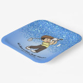 かわいい男の子ベビーブルーのパーソナル化可能なゴルフマスター ペーパープレート (傾斜あり)