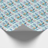 かわいい男の子ボトルタイルの赤ちゃんシャワー ラッピングペーパー (角)