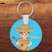 かわいい男の子メキシカンボリーハットギターフィエスタ キーホルダー (正面)