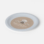 かわいい男の子ラムブルークラフトベビーシャワー ペーパープレート (アングル)