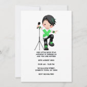 かわいい男の子ロックスター誕生日パーティー写真 招待状 (正面)