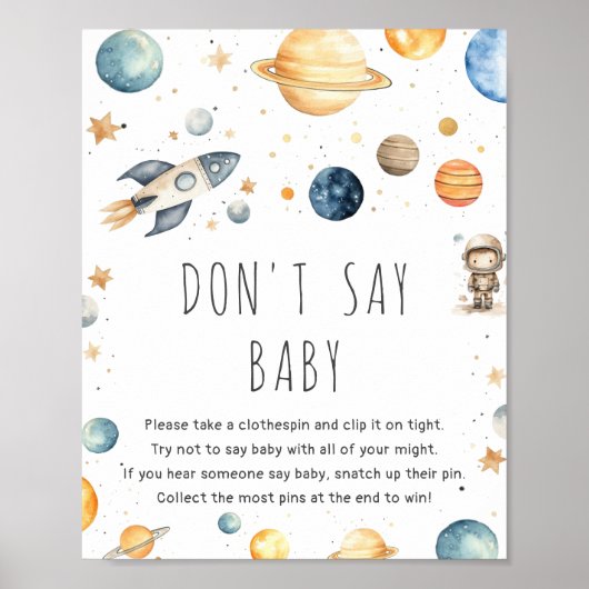 かわいい男の子宇宙はベビーゲームを言わない ポスター (正面)