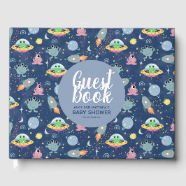 かわいい男の子宇宙パターンベビーシャワーゲストブック ゲストブック