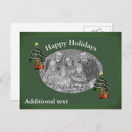 かわいい男の子小妖精や小人クリスマスホリデーフォトポストカード シーズンポストカード (正面/裏面)