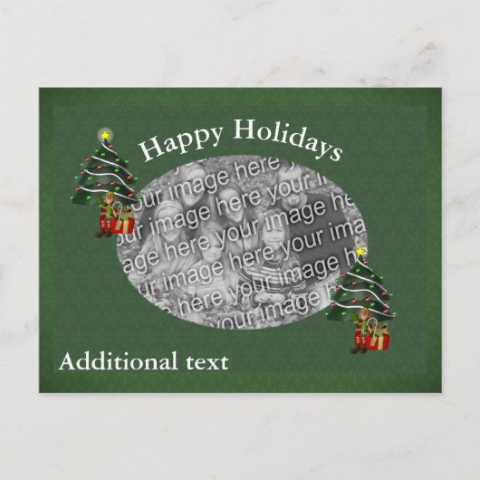 かわいい男の子小妖精や小人クリスマスホリデーフォトポストカード シーズンポストカード (正面)