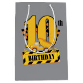 かわいい男の子建築誕生日10th ミディアムペーパーバッグ (正面)