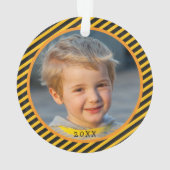 かわいい男の子建築車の子供たち写真クリスマス オーナメント (裏面)