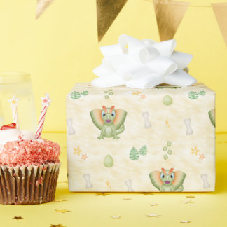 かわいい男の子恐竜お誕生日おめでとう ラッピングペーパー