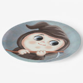 かわいい男の子、デス・ハロウィーンの衣装 ペーパープレート (アングル)