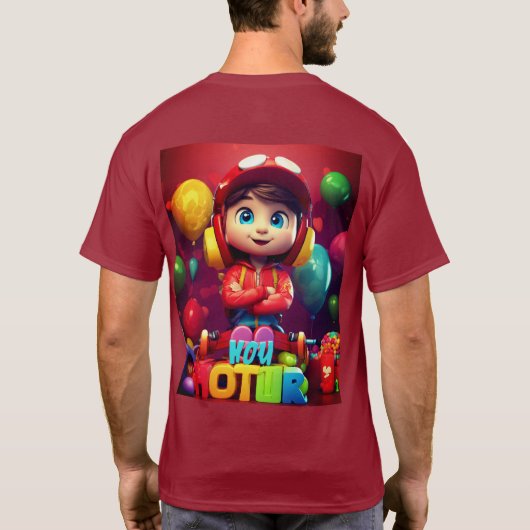 かわいい男の子T.シャツのための子供3Dデザイン Tシャツ (裏面)