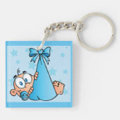 かわいい男の赤ちゃんおしゃぶり キーホルダー (裏面)