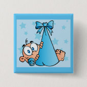 かわいい男の赤ちゃんおしゃぶり 缶バッジ (正面)