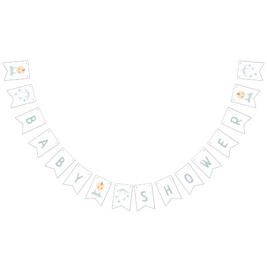 かわいい男の赤ちゃんと彼の携帯ベビーシャワー バンティングフラッグ (全)