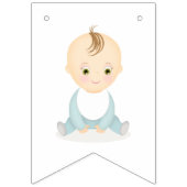 かわいい男の赤ちゃんと彼の携帯ベビーシャワー バンティングフラッグ (第1の旗)