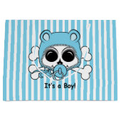 かわいい男の赤ちゃんのスカル ラージペーパーバッグ (正面)