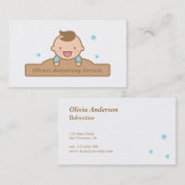 かわいい男の赤ちゃんのベビーシッターをする名刺 名刺 (正面/裏面)