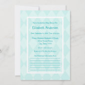 かわいい男の赤ちゃんの足跡ベビーシャワーブルーリボン 招待状 (裏面)