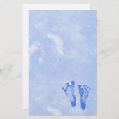 かわいい男の赤ちゃんの足跡 便箋 (正面/裏面)